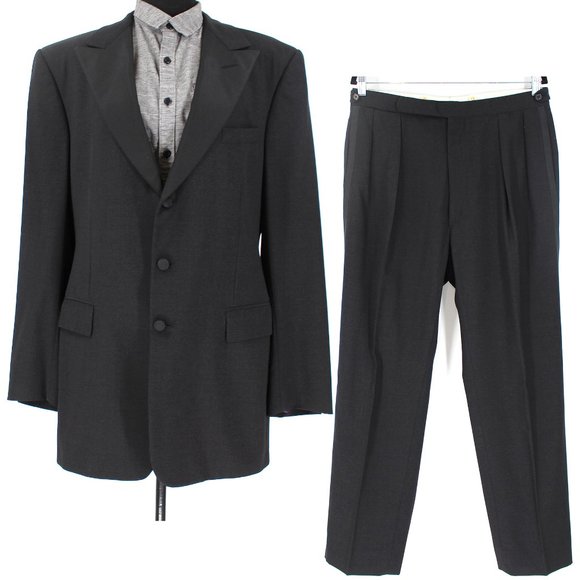 Ralph Lauren Purple Label Other - Ralph Lauren Purple Label Black Wool 2 Piece Tuxedo Suit Tux Jacket Pants 42 L